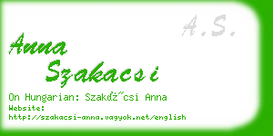 anna szakacsi business card